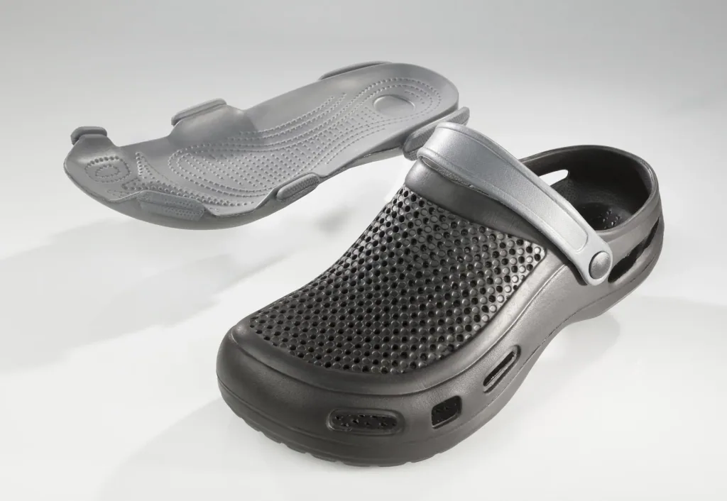 Leisure mules with removable footbed, color black/grey, size 39