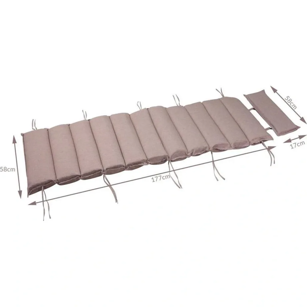Sunbed cushion - cream sprinkled - 177x58x7