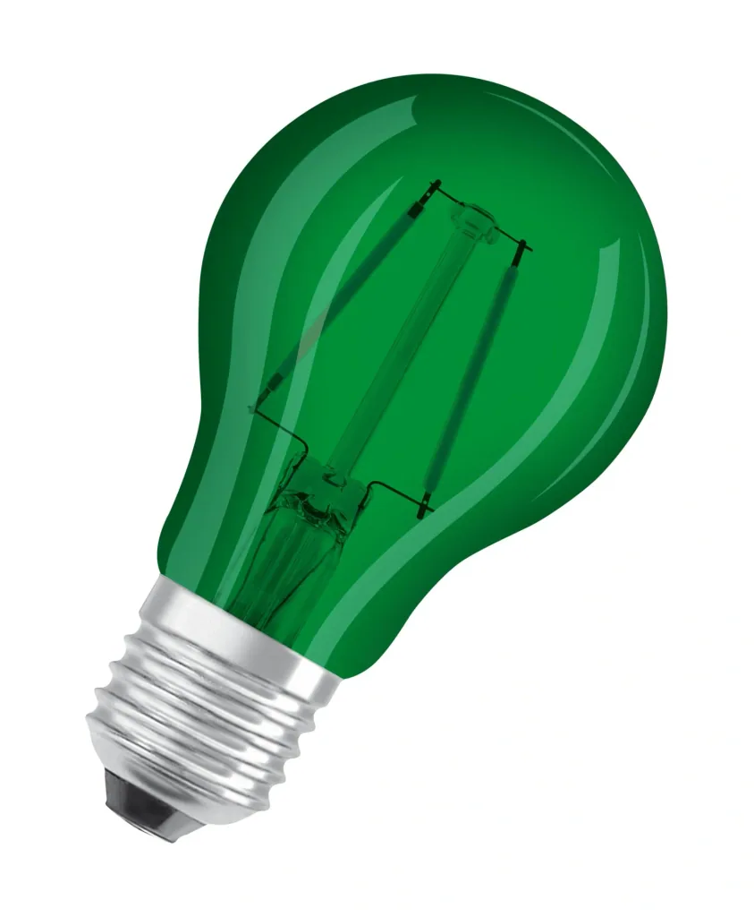 LED lamp Superstar DécorGreen with 2.5 watts, E27, green