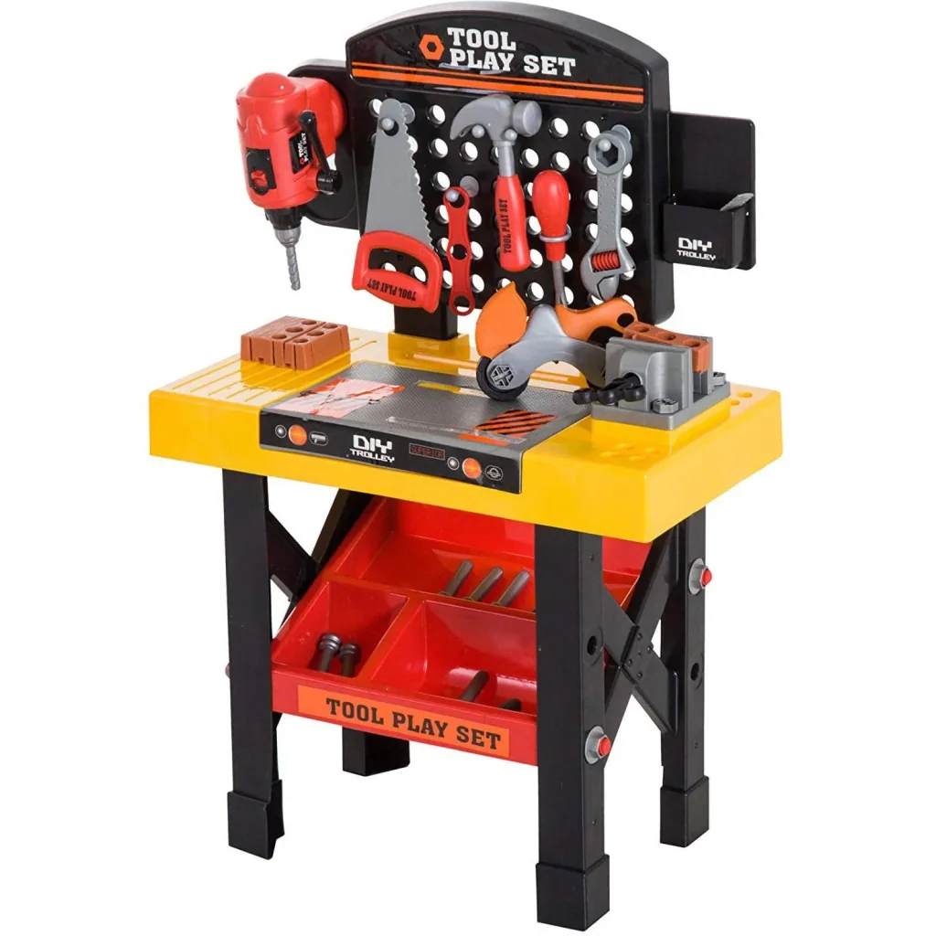 Children's work table workbench table role play yellow+black