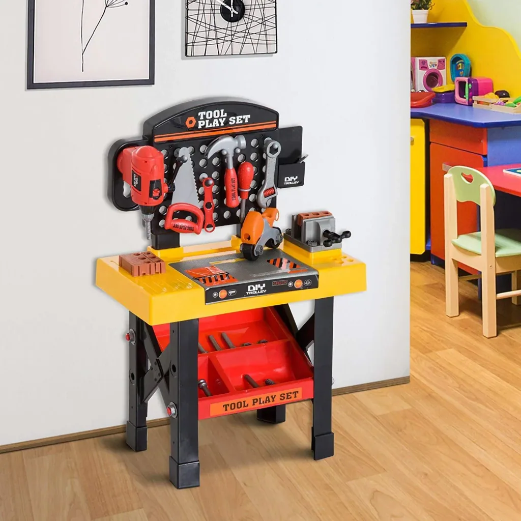 Children's work table workbench table role play yellow+black