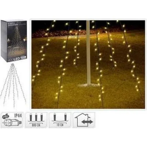 Flagpole SET of 2 - Lighting - 400 LEDs - 8 meters - Warm white light - waterproof