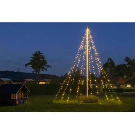 Flagpole SET of 2 - Lighting - 400 LEDs - 8 meters - Warm white light - waterproof