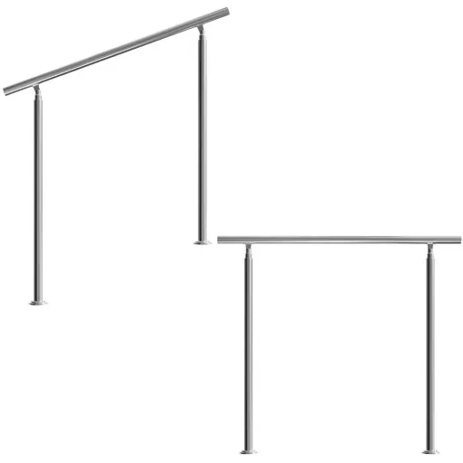 Railing - stainless steel - silver - 107.5 x 120 cm