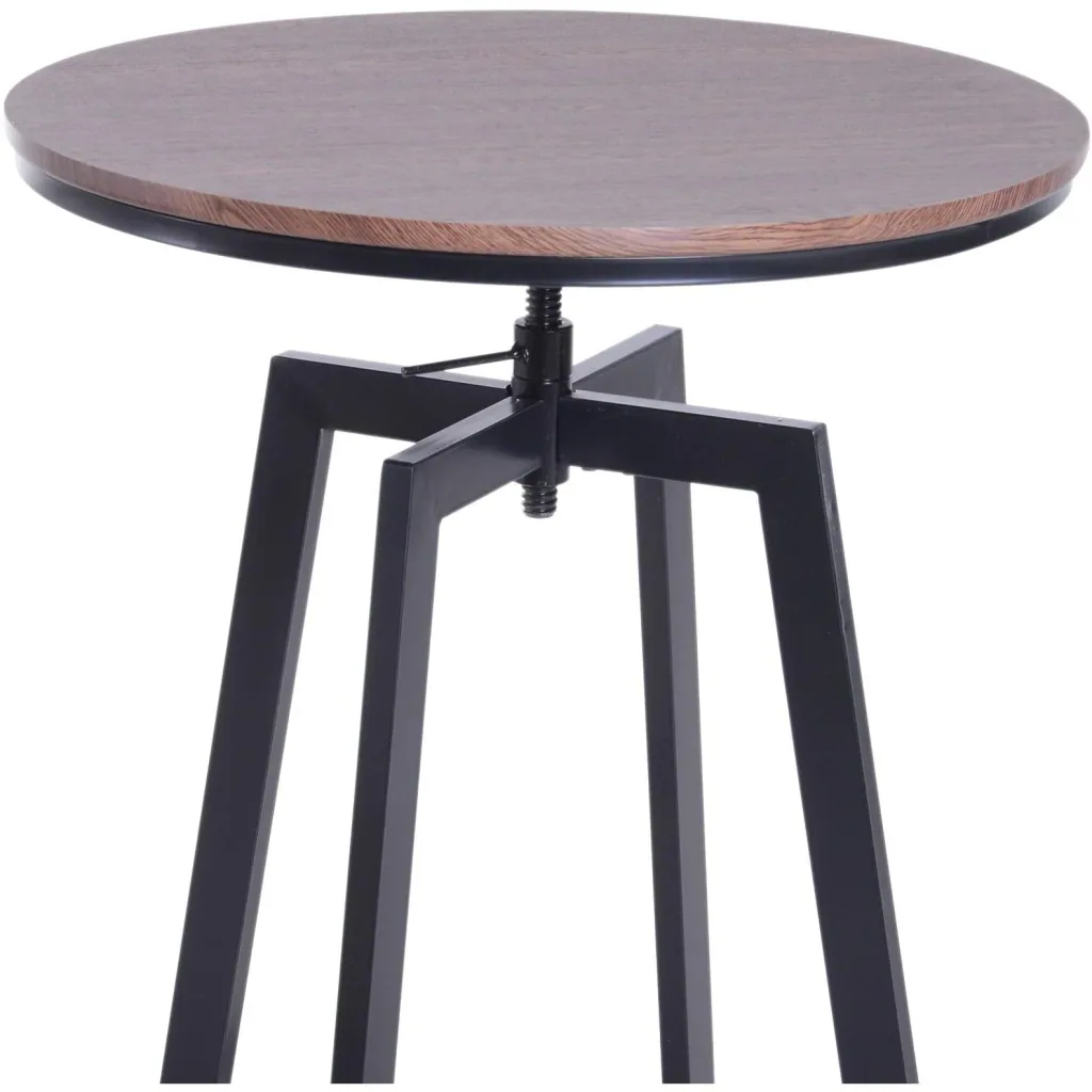3-piece dining set, dining table, wooden table, dark natural wood look with 1 table + 2 stools