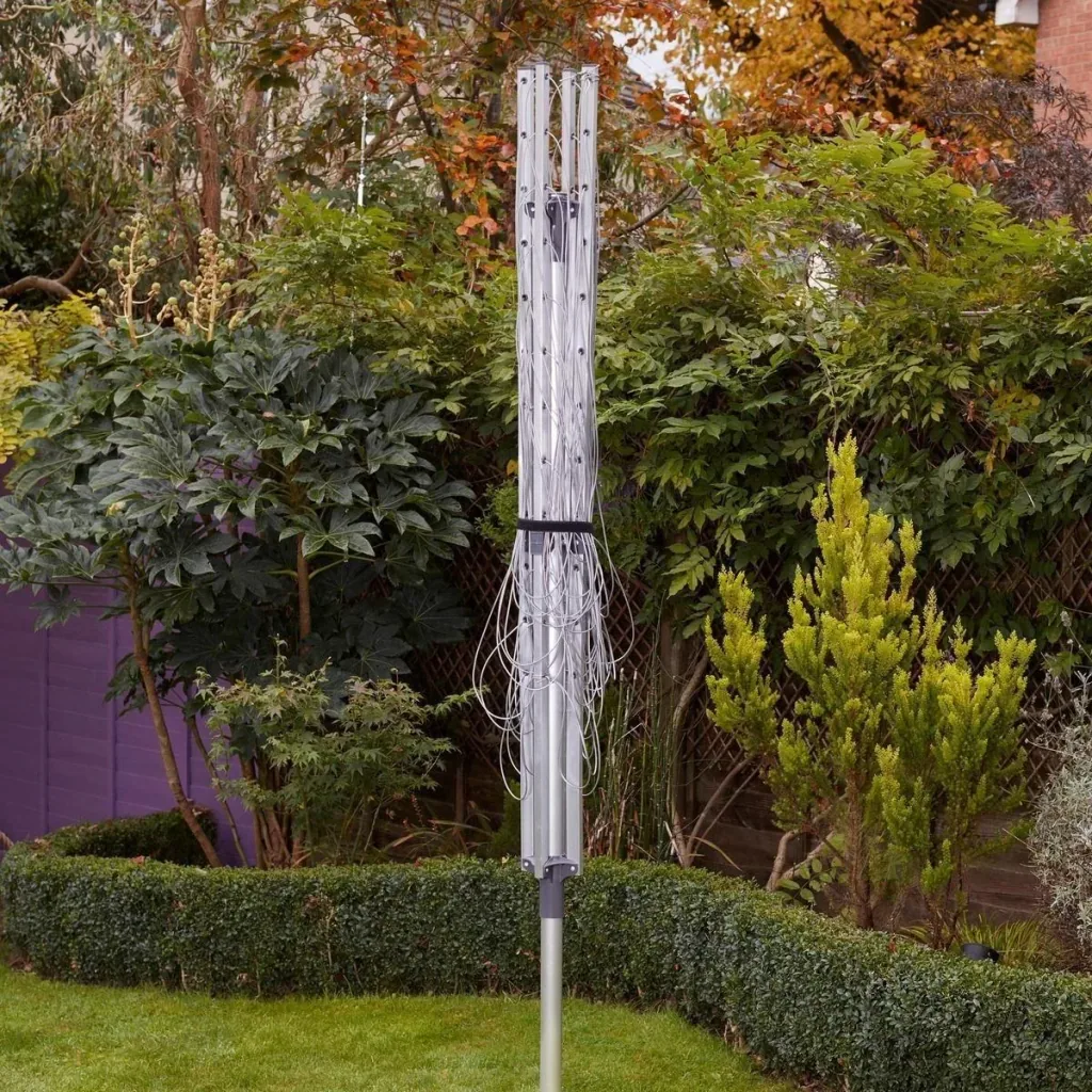 Rotating clothes airer 170 x 183 cm silver