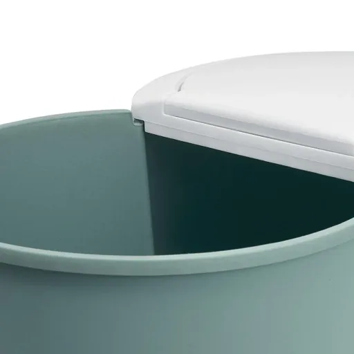 Dual waste bin for waste separation - green plastic 2x25L