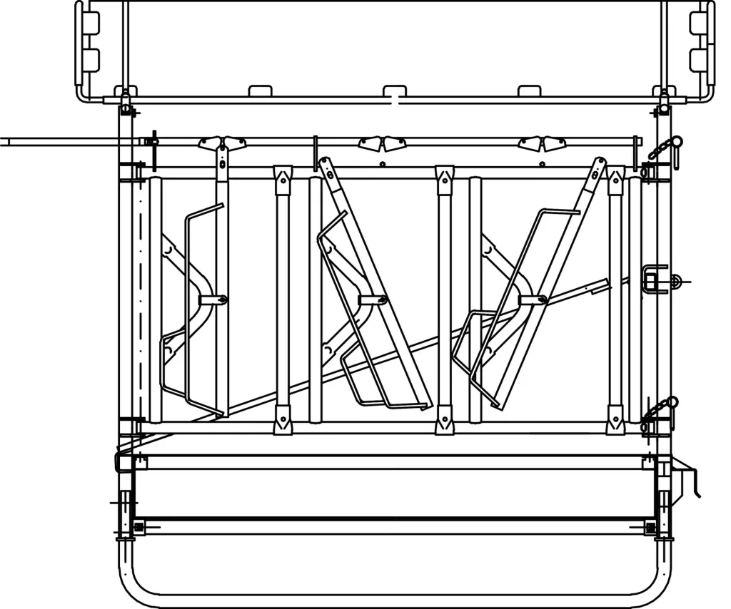 Square hay rack "Standard" with self-locking feeding grid
