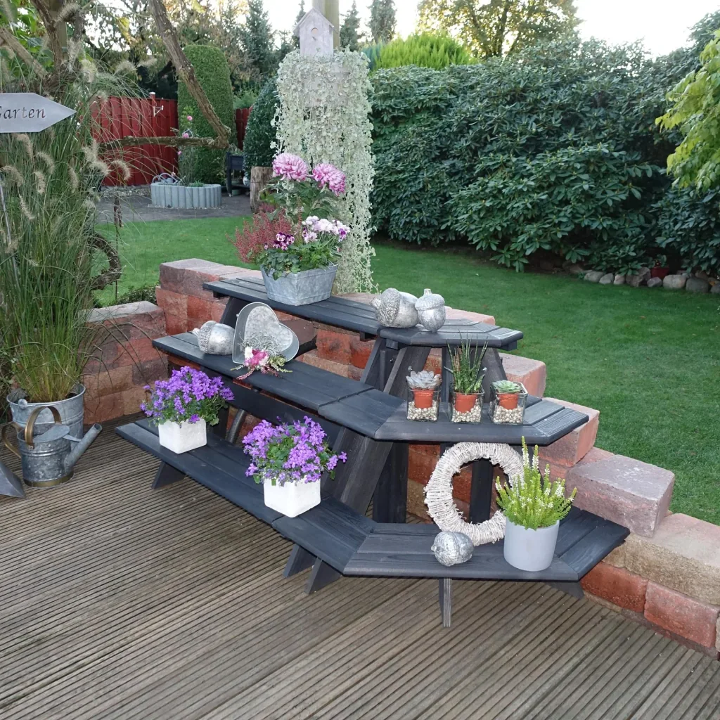 Flower staircase "Anja" with corner element, anthracite