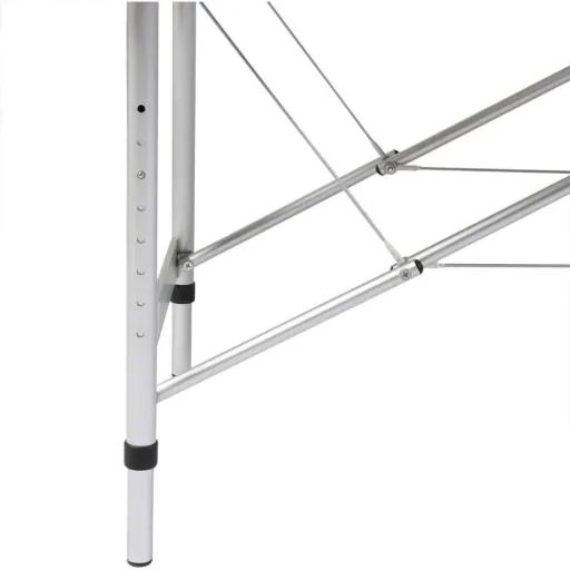 Foldable massage table with aluminum frame (four sections / cream white)