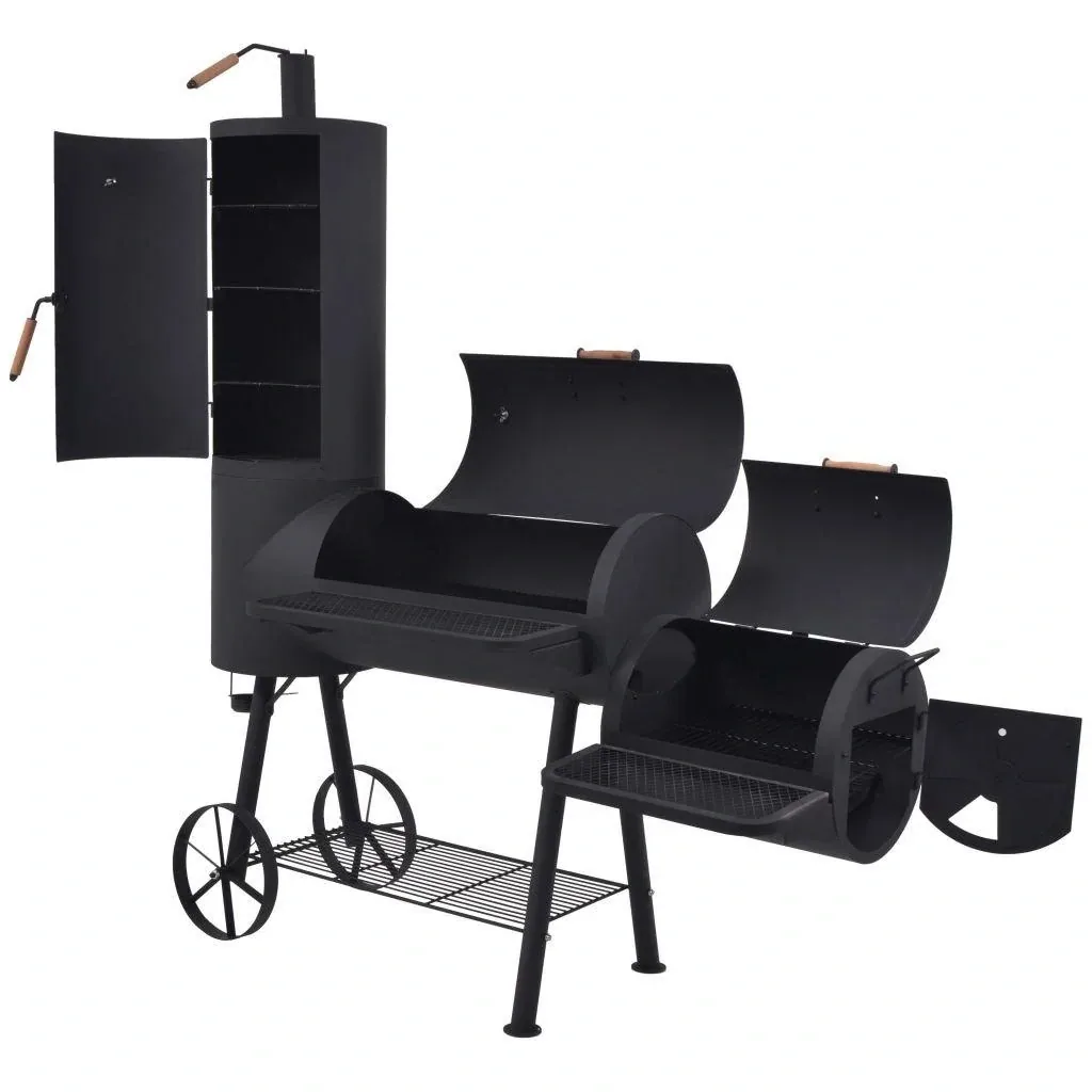 Charcoal grill with lower shelf XXL black