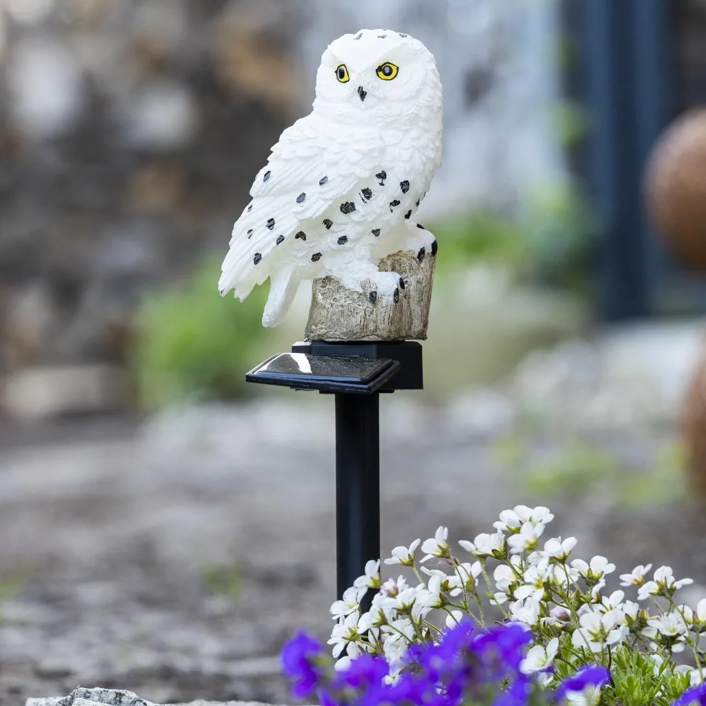 LED Solar Snowy Owl Garden Stake