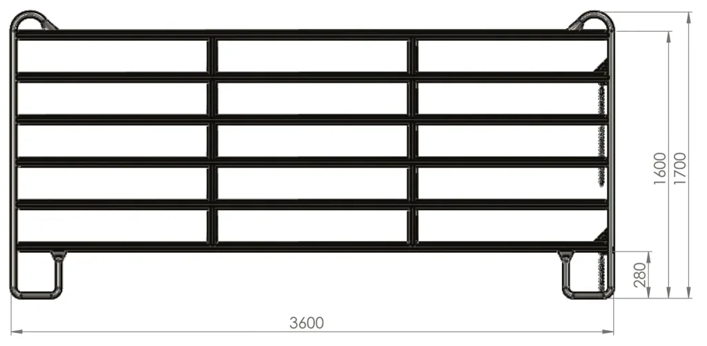 Pasture panel - fence element 3.6 m length, 1.7 m height