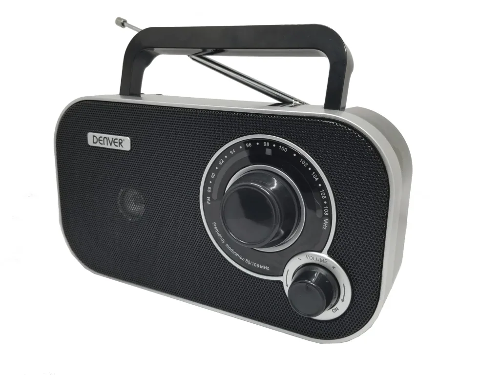 Portable FM radio in black