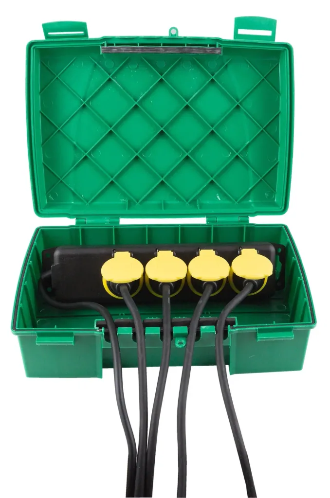 Weatherproof distribution box IP 55, green