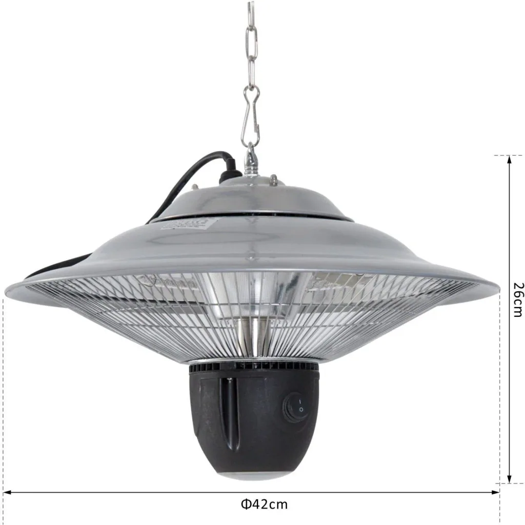1500W LED heater with remote control, aluminum silver