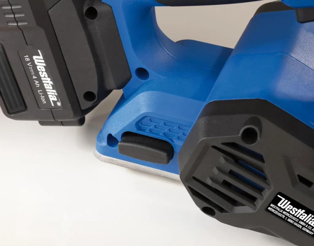 Cordless planer 18 Volt Li-Ion AH18 including battery 2.0 Ah and charger