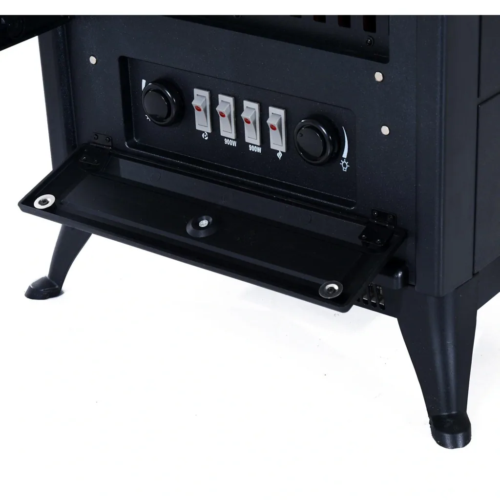 Electric fireplace stove freestanding fireplace 1800W black