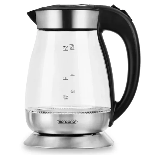 Kettle Black/Silver Glass/Stainless Steel 1.7L