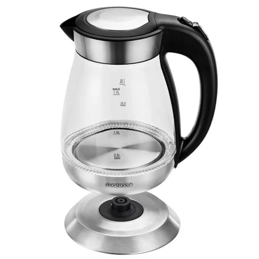 Kettle Black/Silver Glass/Stainless Steel 1.7L