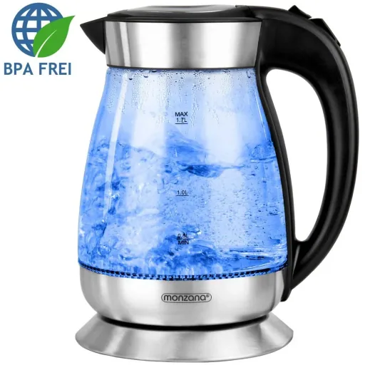 Kettle Black/Silver Glass/Stainless Steel 1.7L