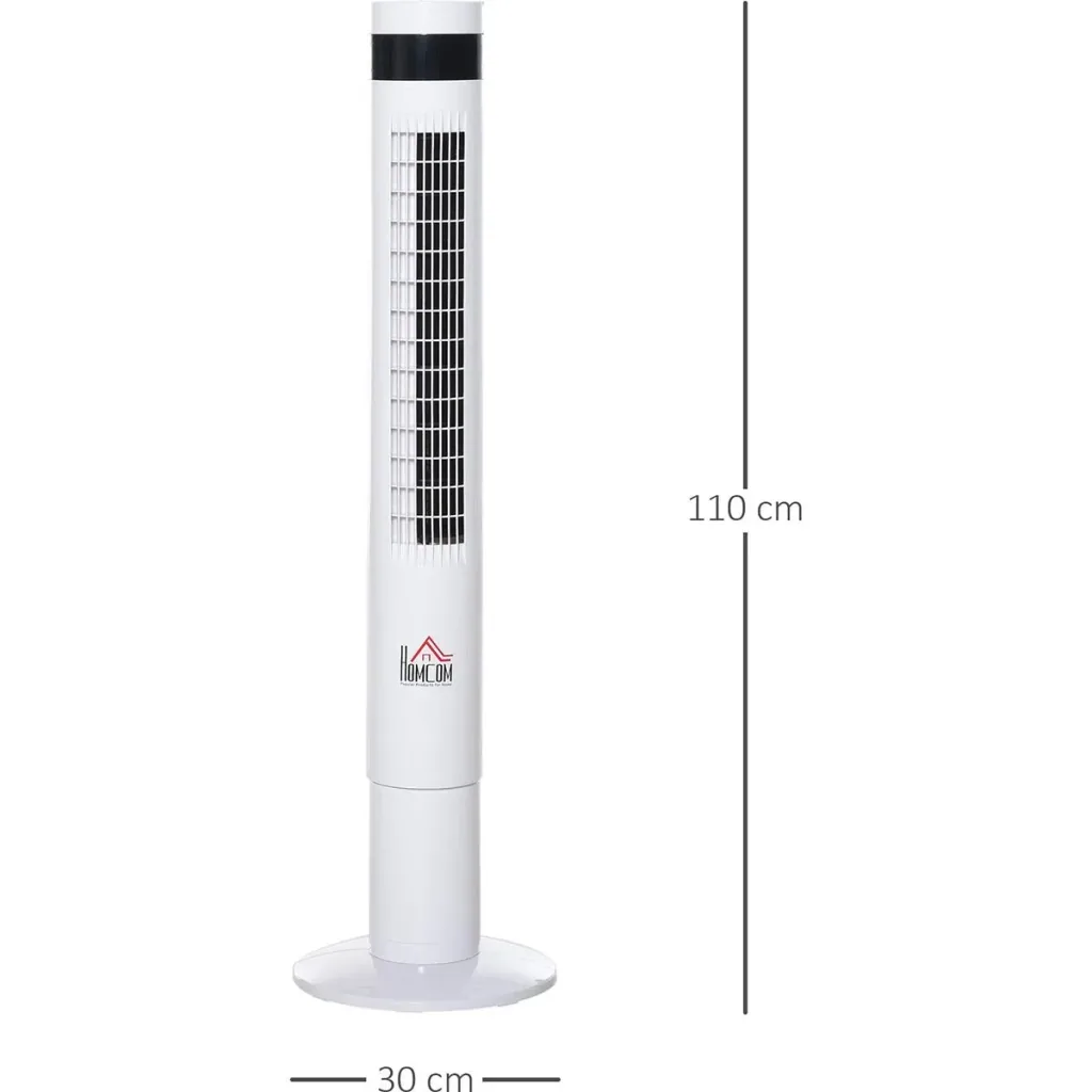 Tower fan with remote control white
