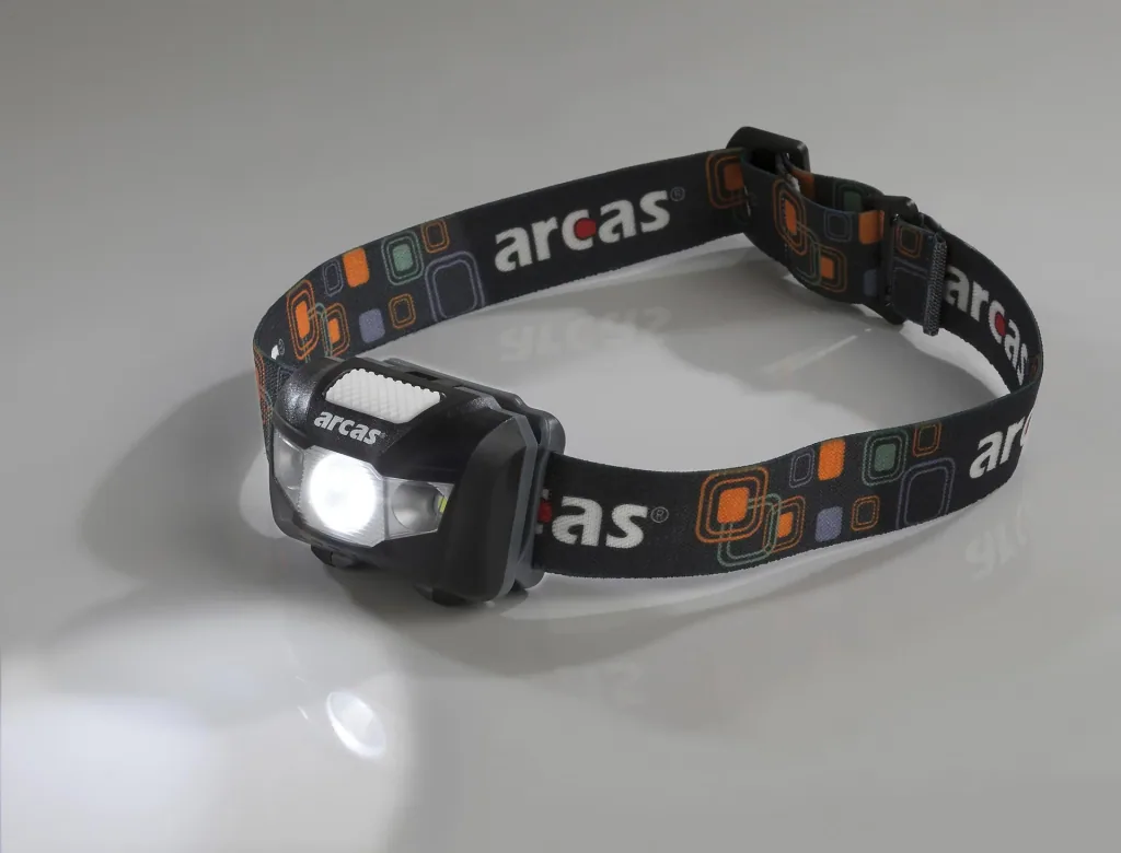 LED headlamp with 5 watt CREE LED, 2 side floodlight LEDs, IPX6