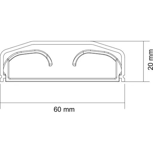 Cable duct 75 x 6 cm white
