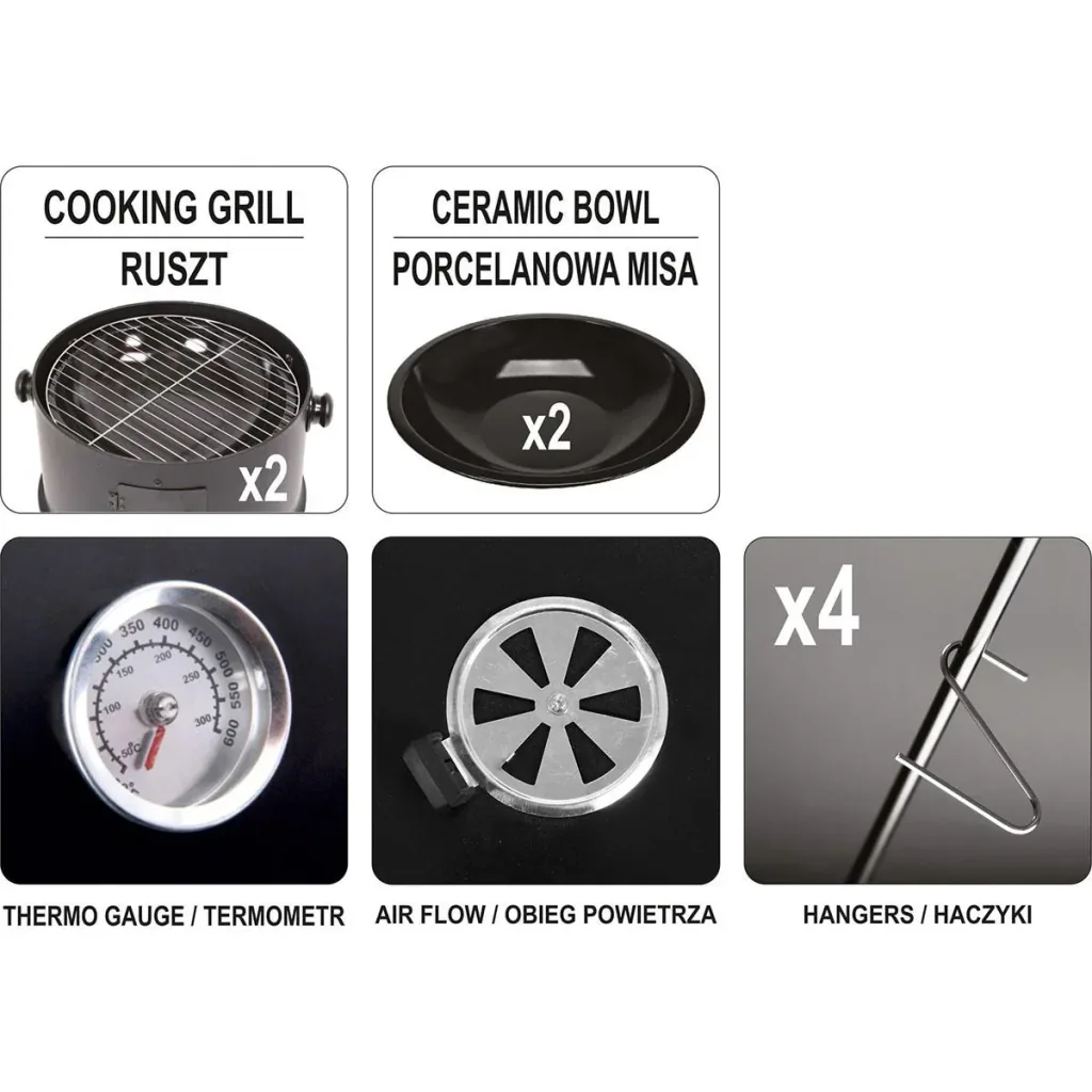 BBQ Roker/ Barbecue Grill - 40cm Grill - 4 Hangers