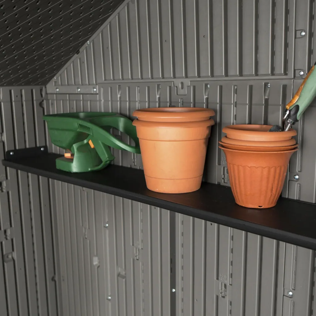 Plastic tool shed Saturn dark grey, 244 x 305 x 244 cm
