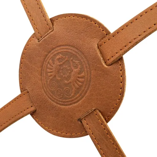 Buffalo leather apron with crossed back strap