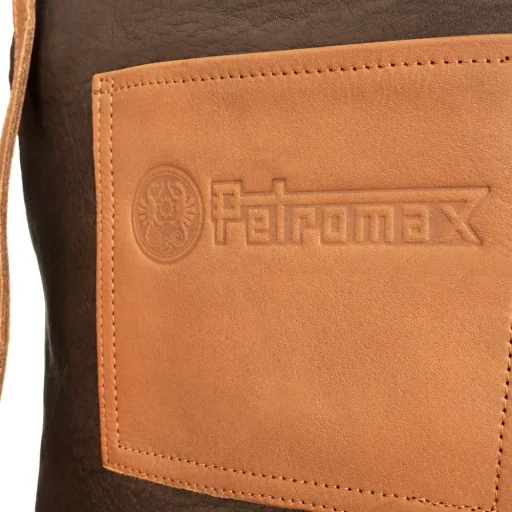 Buffalo leather apron with crossed back strap