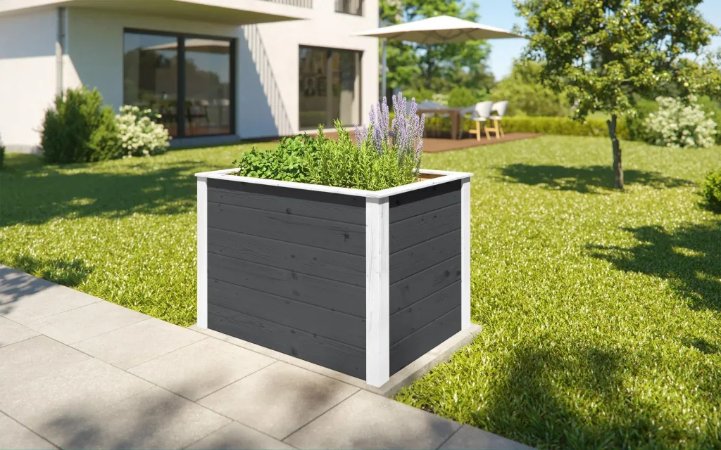 Modular raised bed, wall thickness 21 mm, anthracite, 100 x 71 x 69 cm
