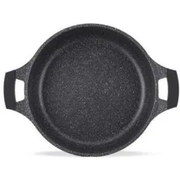 Marble casserole with black glass lid - 34 cm
