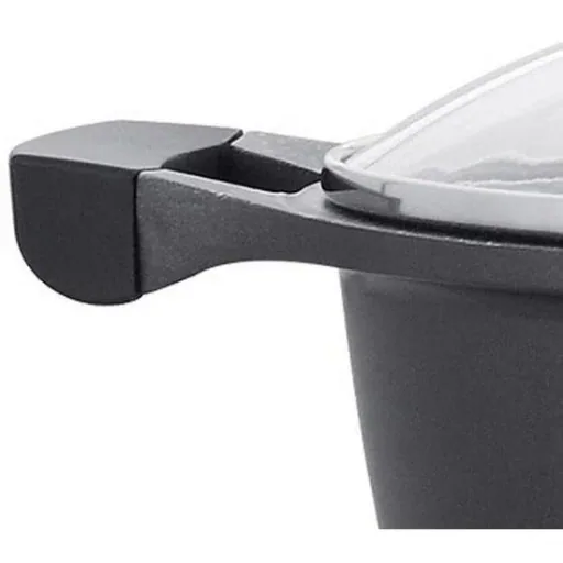 Marble casserole with black glass lid - 34 cm