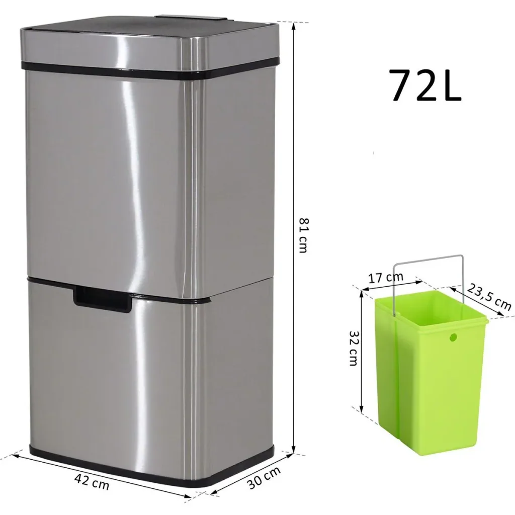 Waste bin with sensor silver