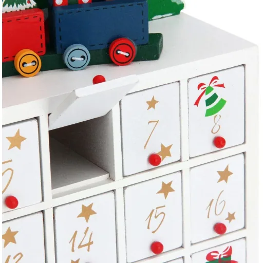 Advent calendar horizontally with compartments for self-filling