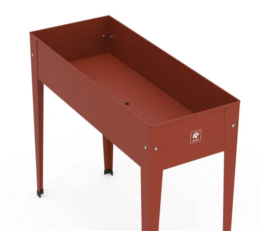 Metal raised bed Urban including base plate 100x40x84 cm Red