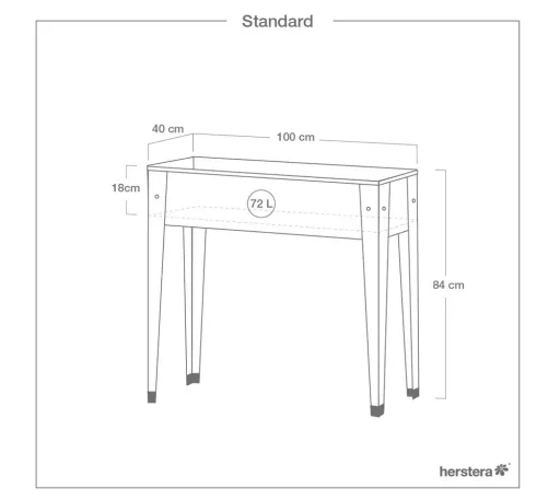 Metal raised bed Urban including base plate 100x40x84 cm Red