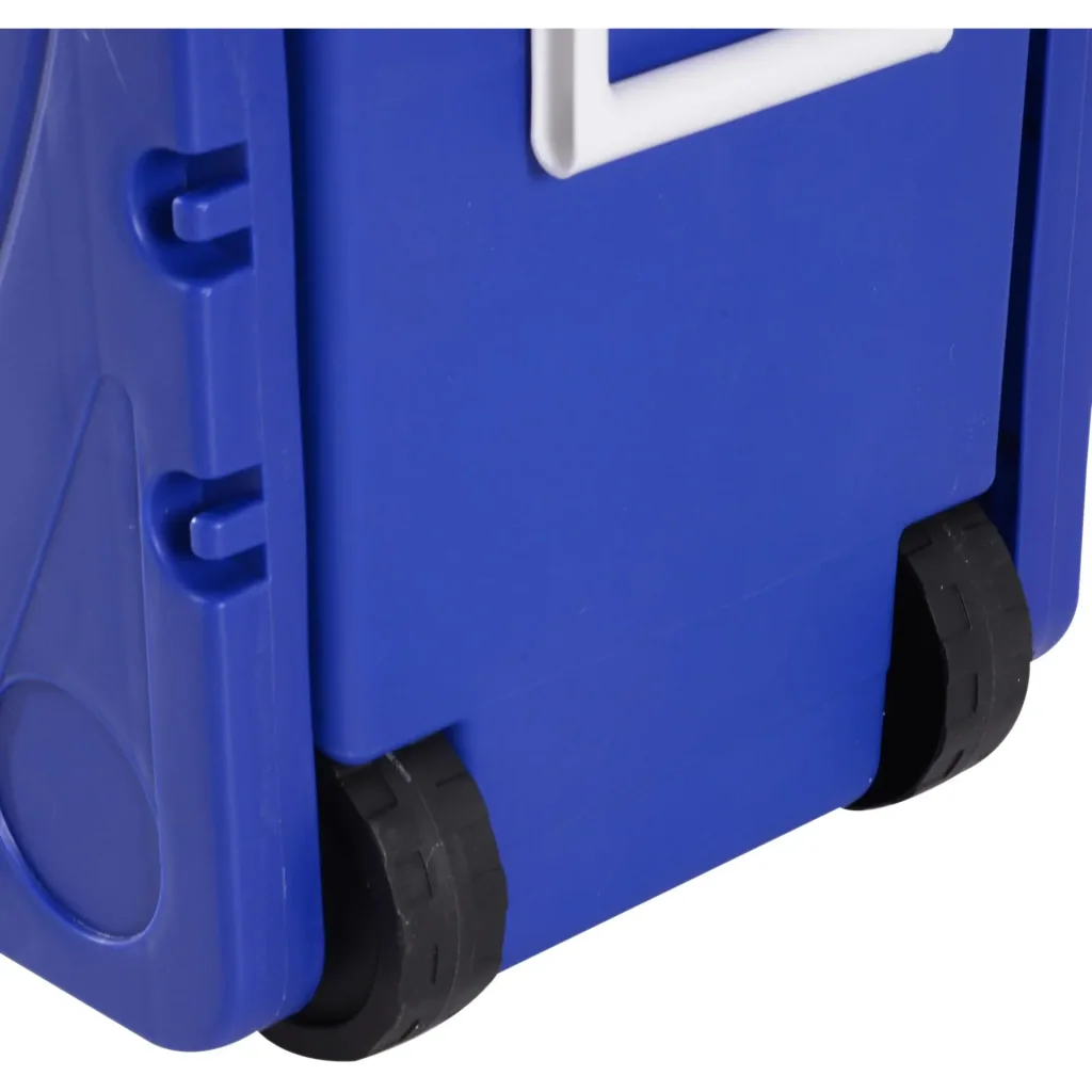 Cooler box with wheels 28L portable camping 3-in-1 set with 1 side table + 2 stools foldable