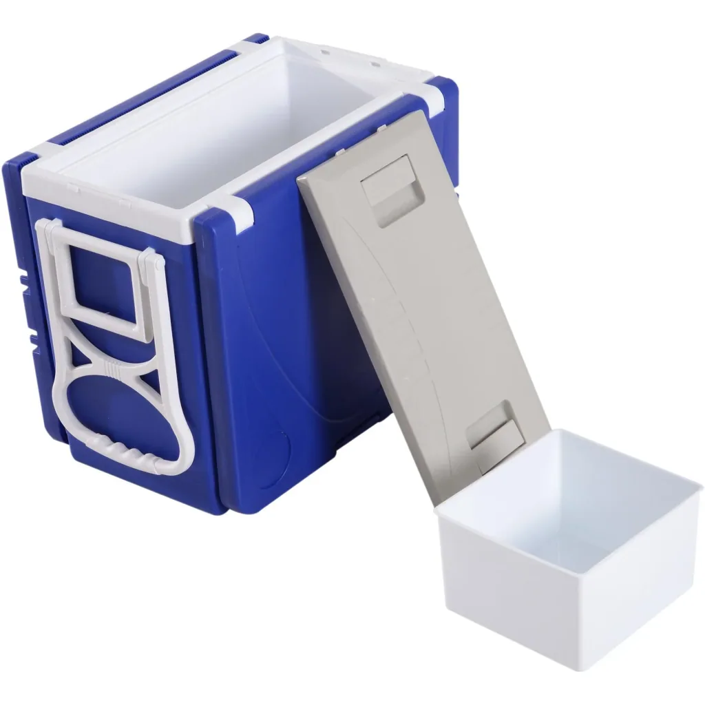 Cooler box with wheels 28L portable camping 3-in-1 set with 1 side table + 2 stools foldable