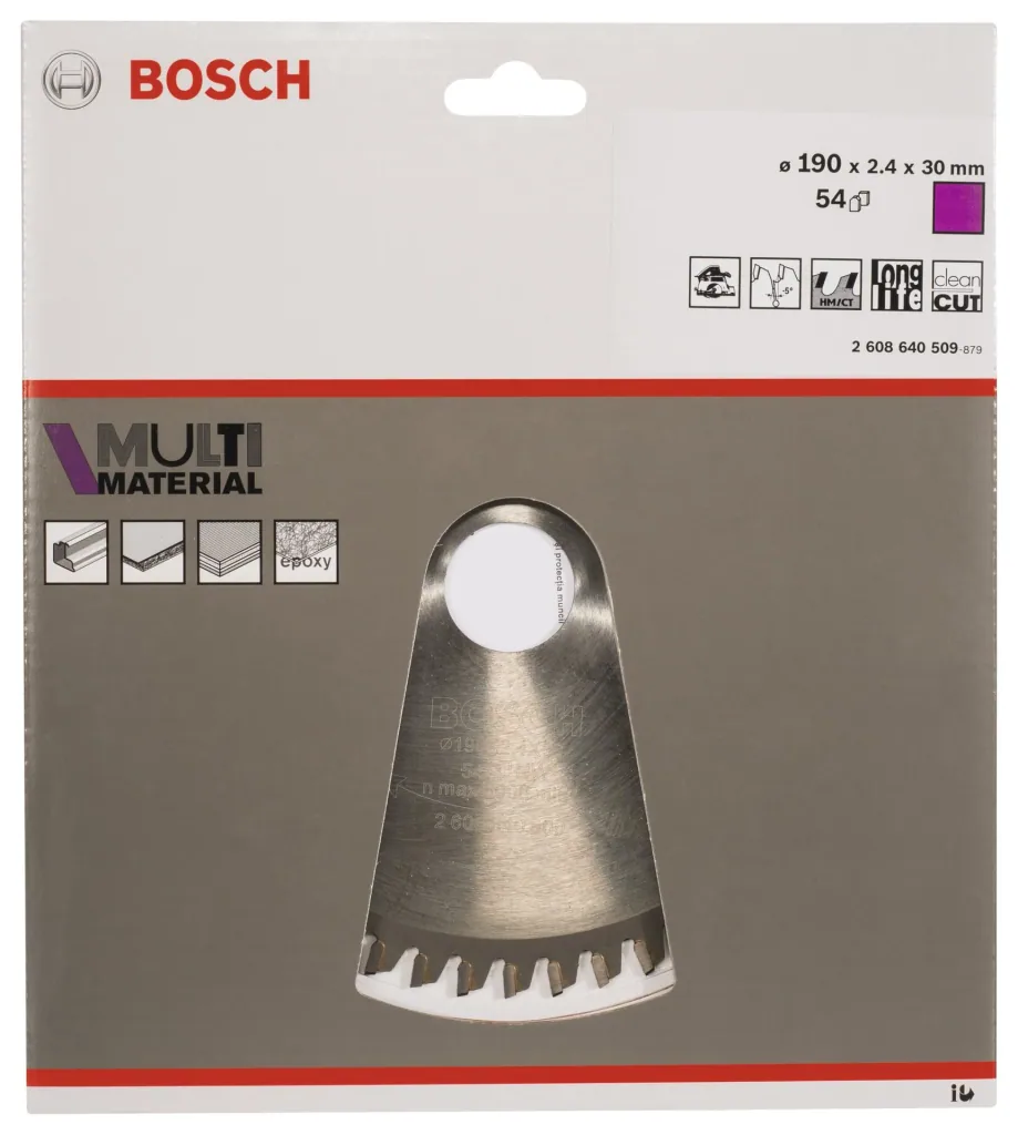 Multi-material circular saw blade 190 x 30 x 2.4 mm, 54 teeth