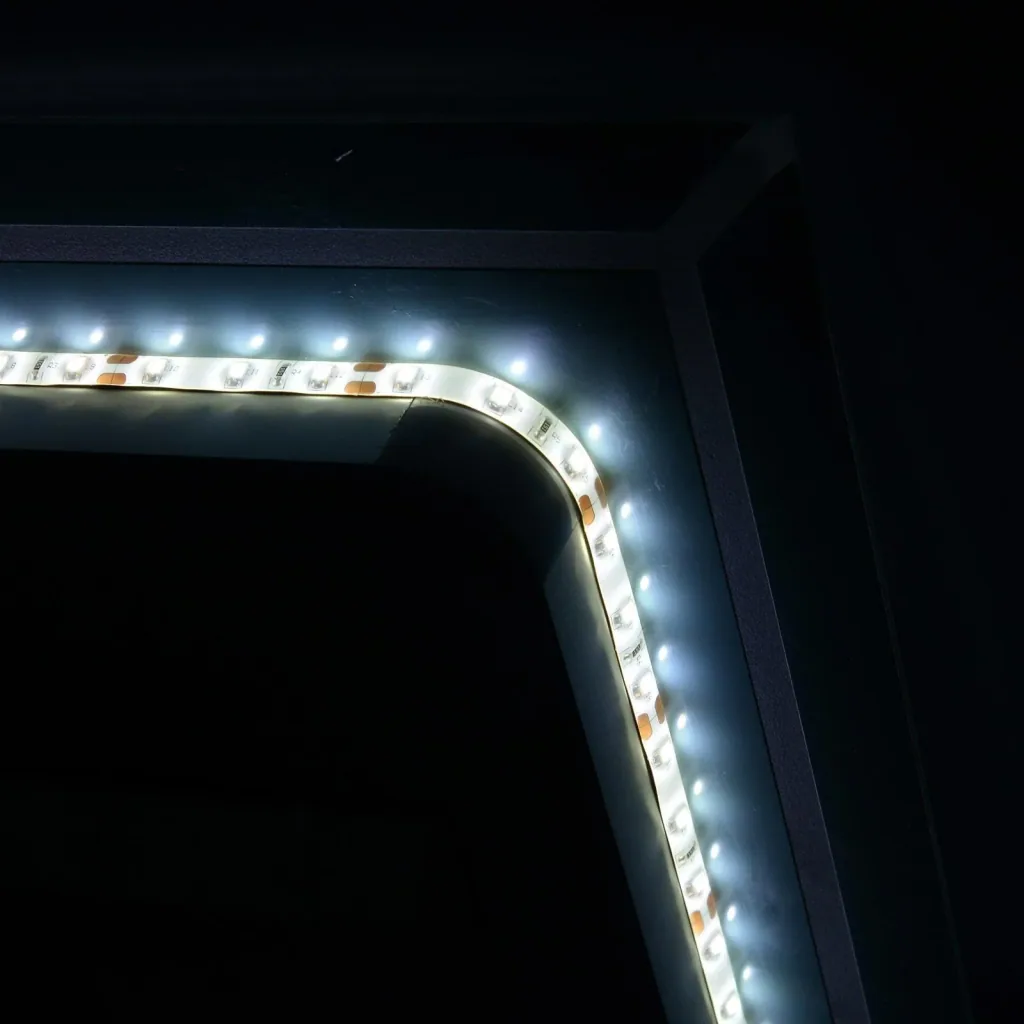 LED bathroom mirror wall mirror touch switch energy class A aluminum frame silver 50 x 3 x 70 cm