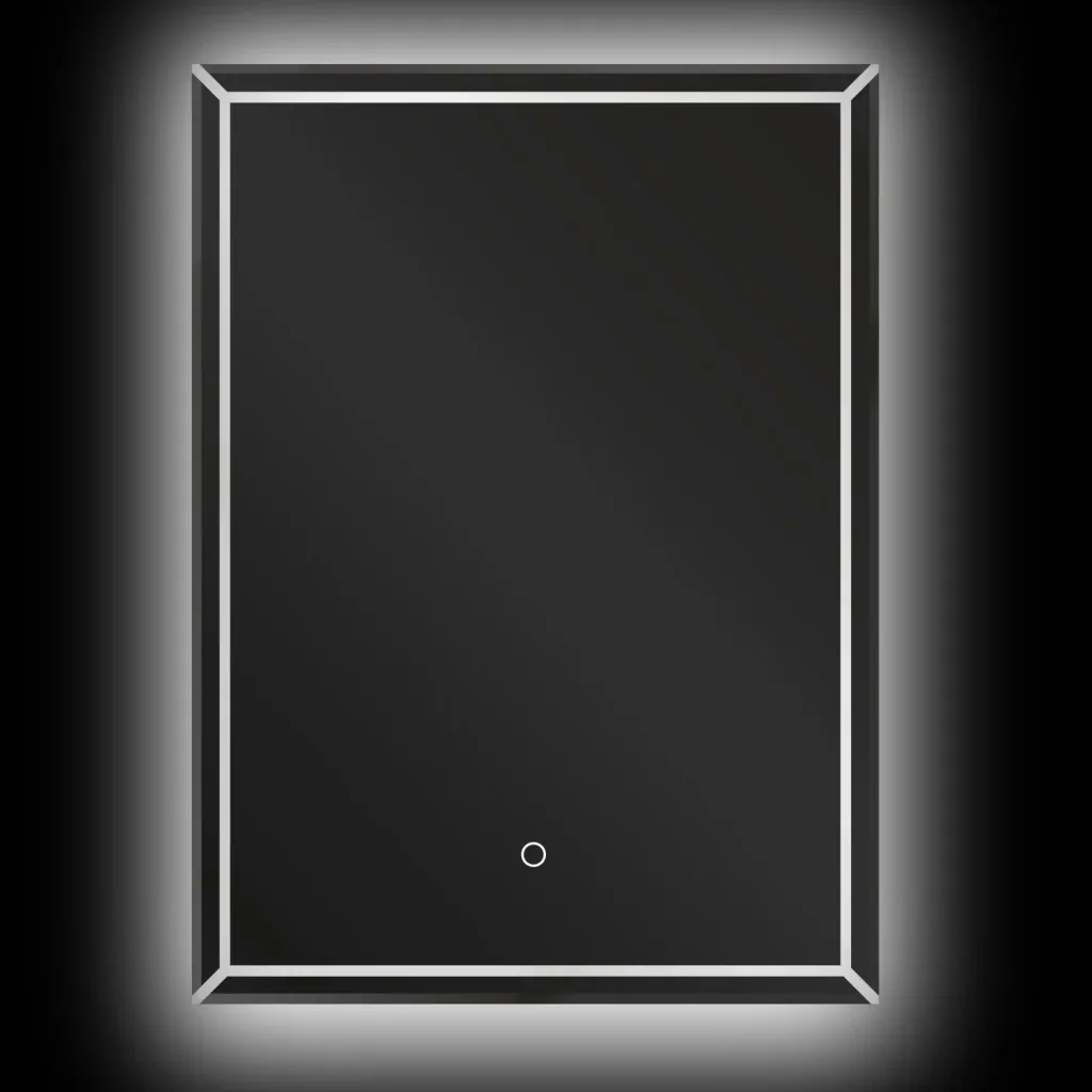 LED bathroom mirror wall mirror touch switch energy class A aluminum frame silver 50 x 3 x 70 cm