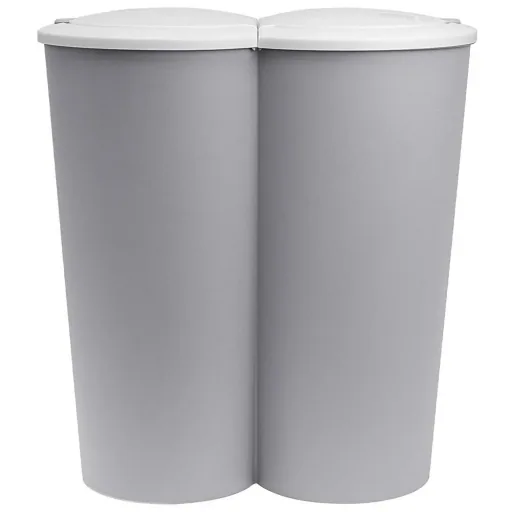 Double bucket for waste separation - plastic grey 2x25L