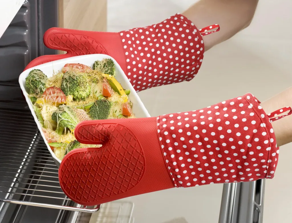 Oven gloves silicone red 1 pair