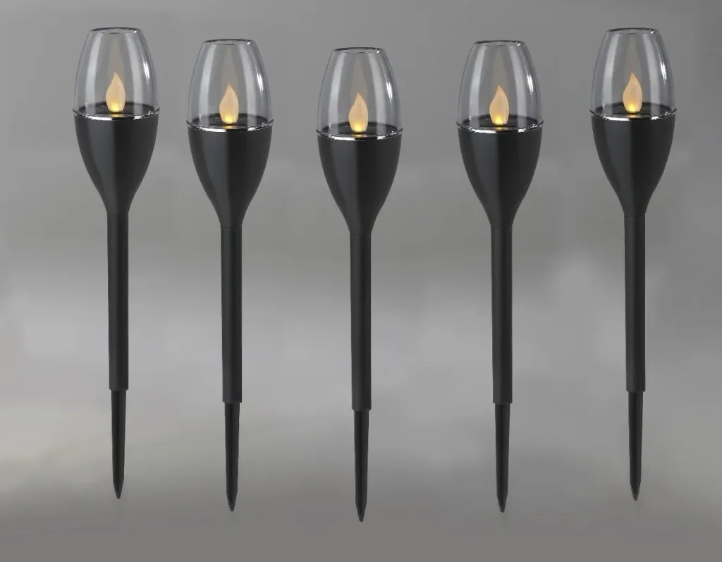 Solar flame lights - set of 5