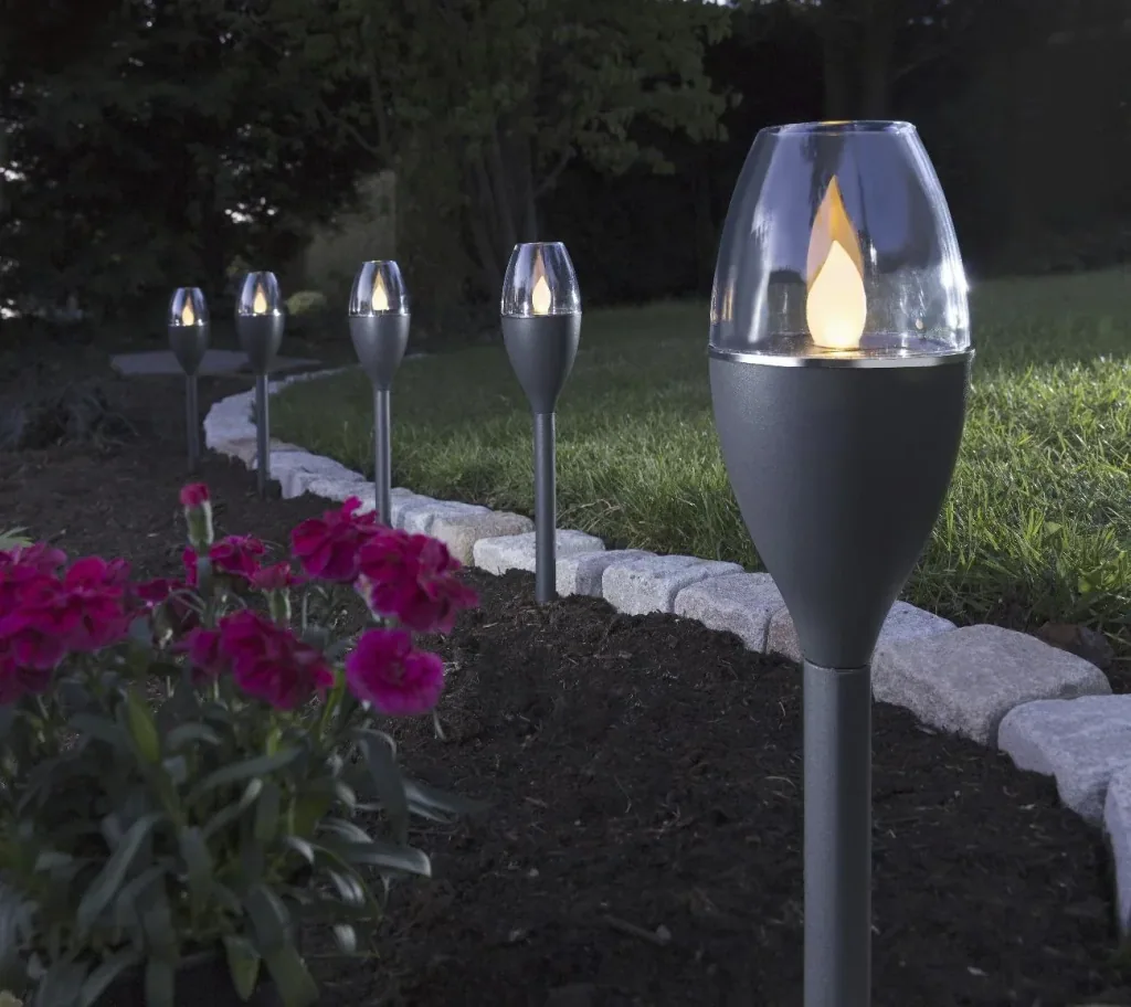 Solar flame lights - set of 5