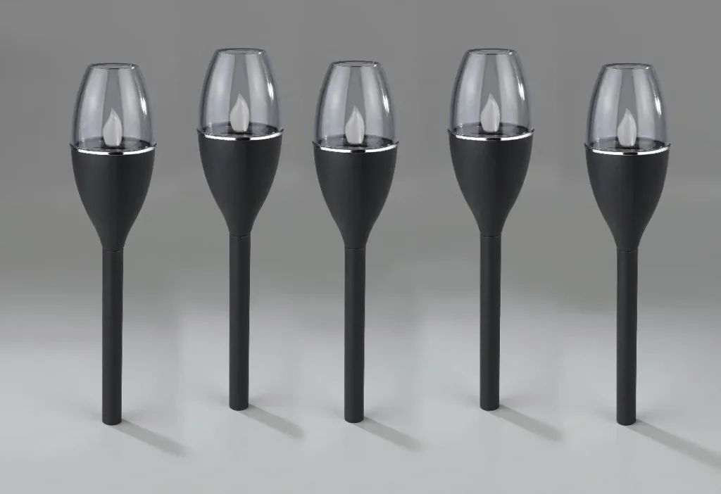 Solar flame lights - set of 5