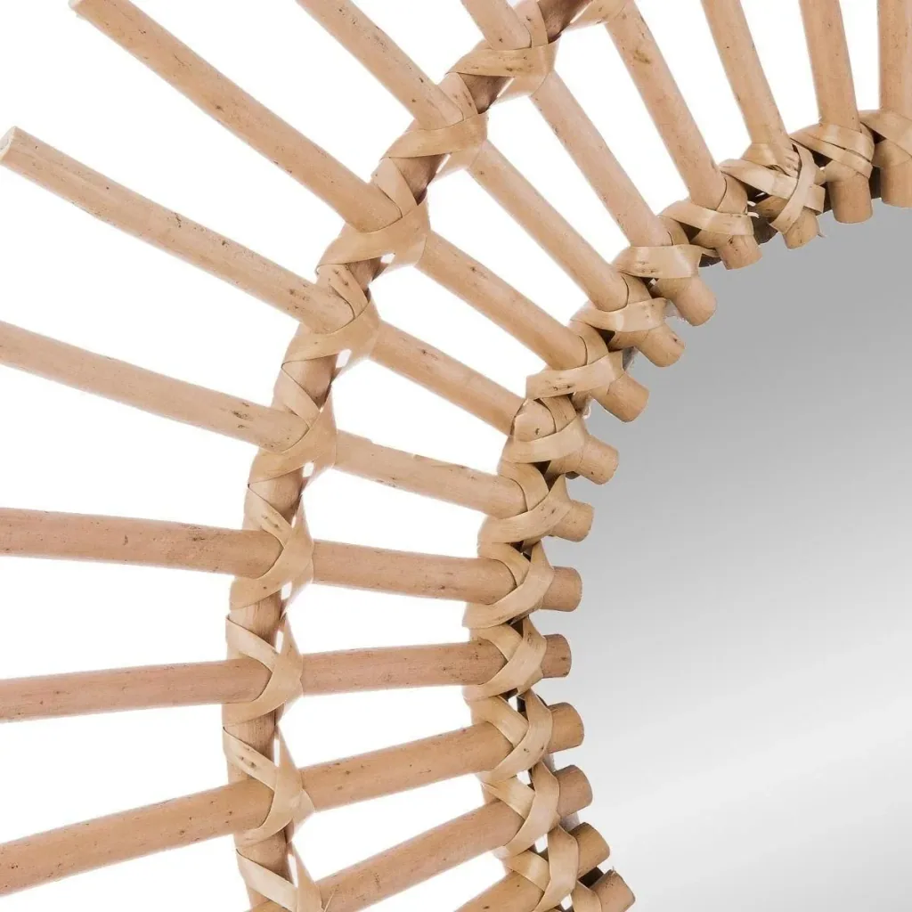 NL Mirror Round - 58 cm - Brown/Rotan